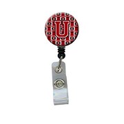 CAROLINES TREASURES Letter U Football Red, Black and White Retractable Badge Reel CJ1073-UBR